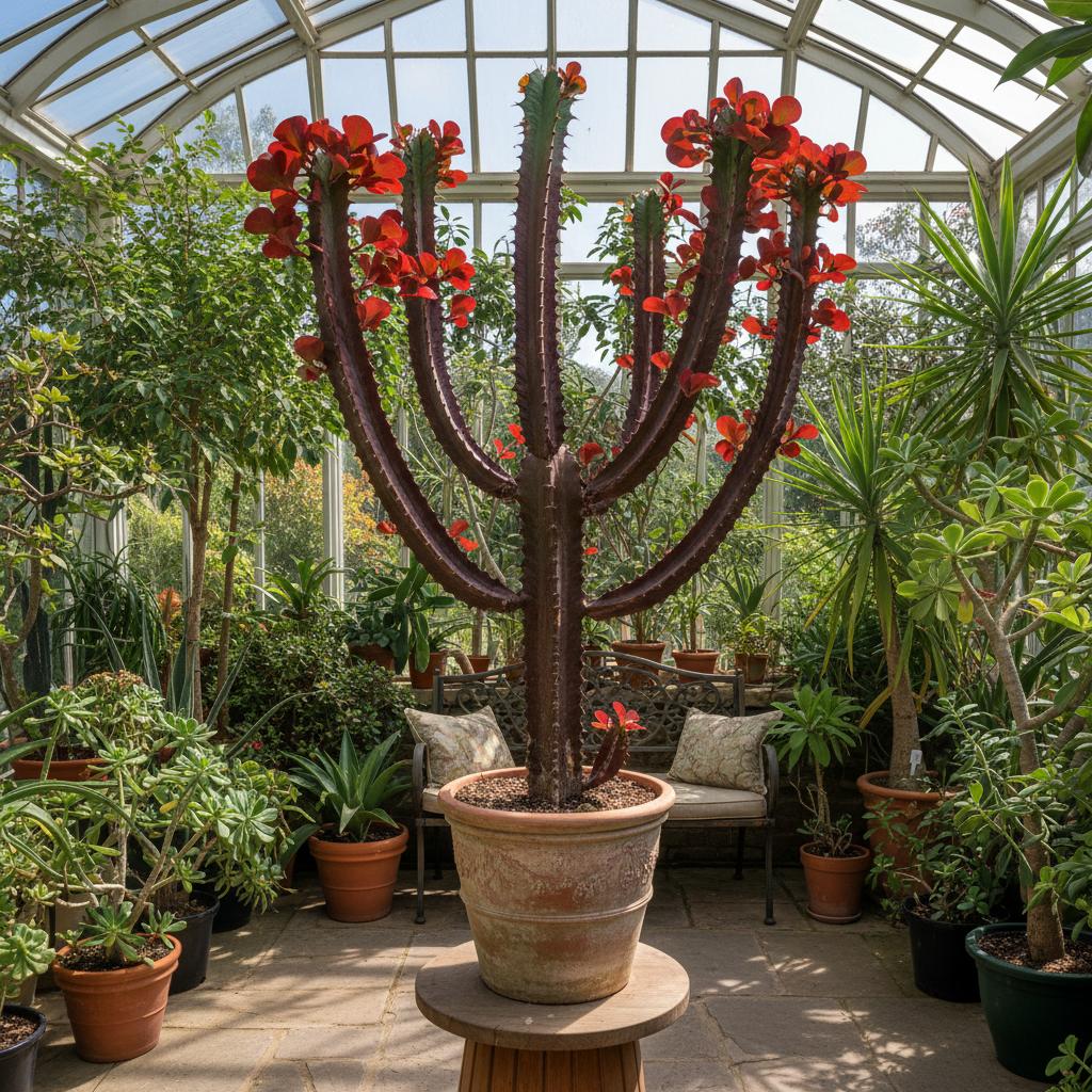 Dreikantige Wolfsmilch Rubra (Euphorbia trigona rubra)