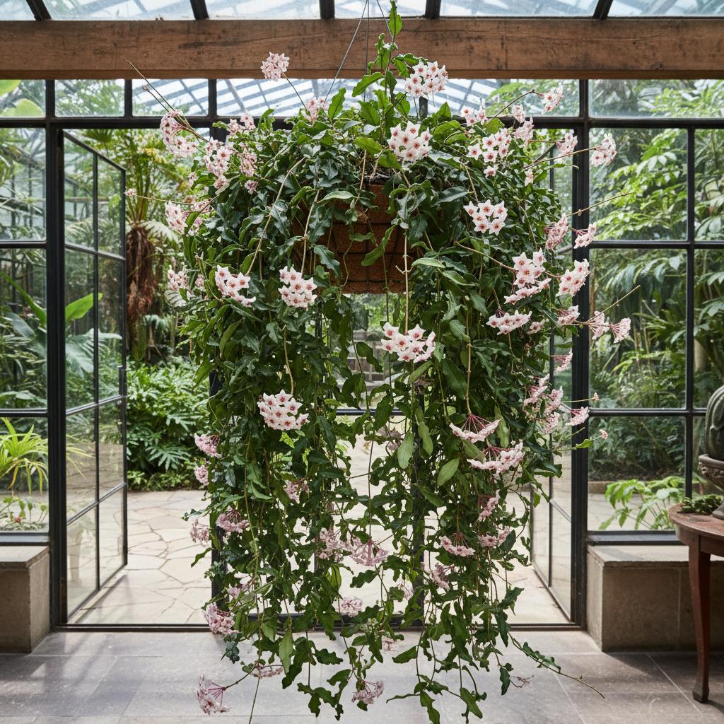 Hoya carnosa 'Krinkle' (Hoya a foglie arricciate) (Hoya carnosa Krinkle)